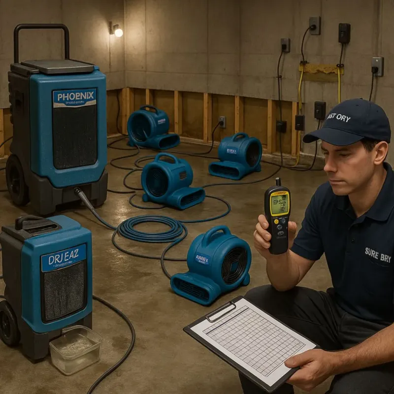Structural Drying and Dehumidification process in Marquette County, WI